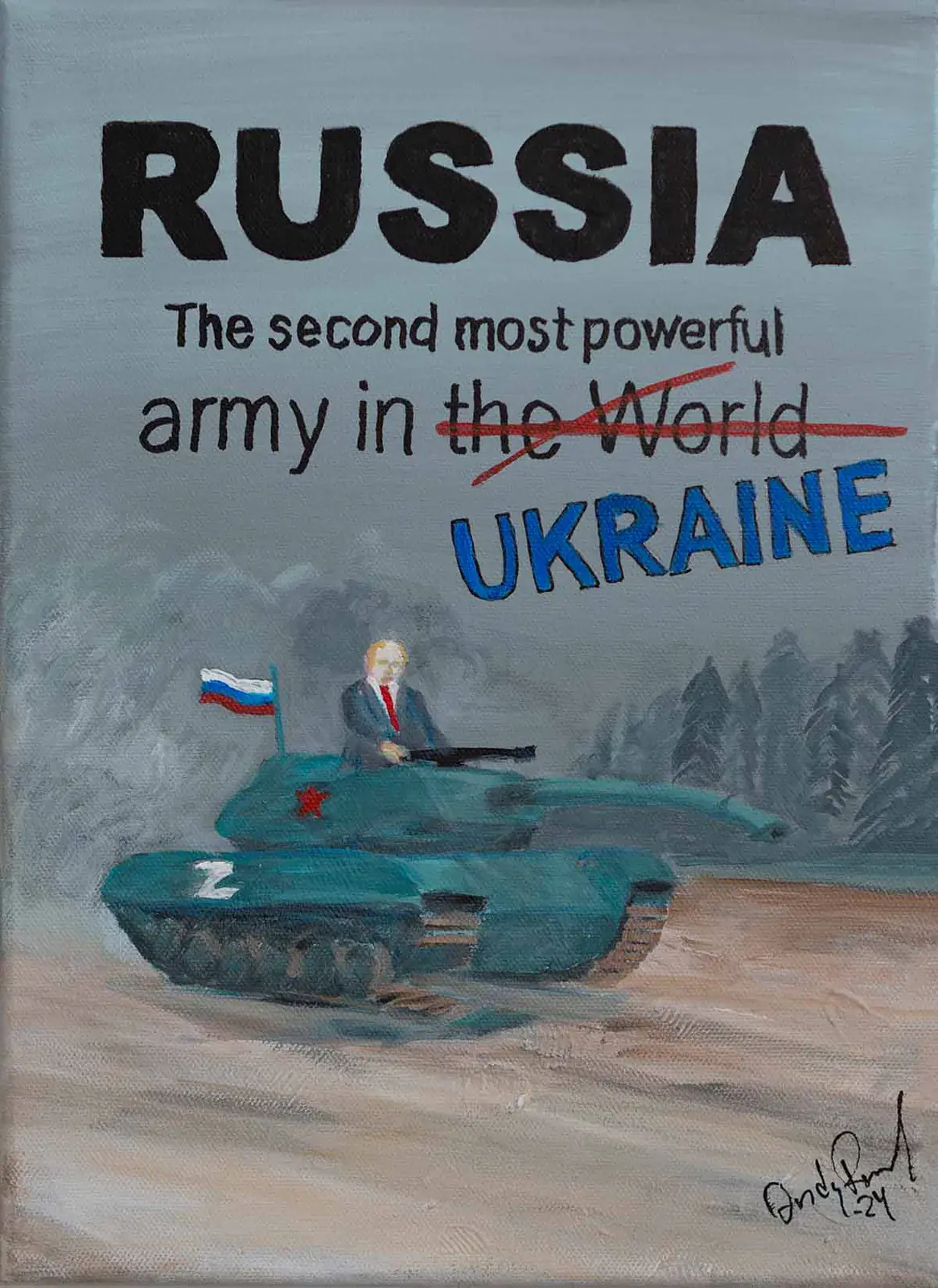The Second Most Powerful Army - Akryyli - Contemporary - 24×33 cm taiteilija Andy Renard
