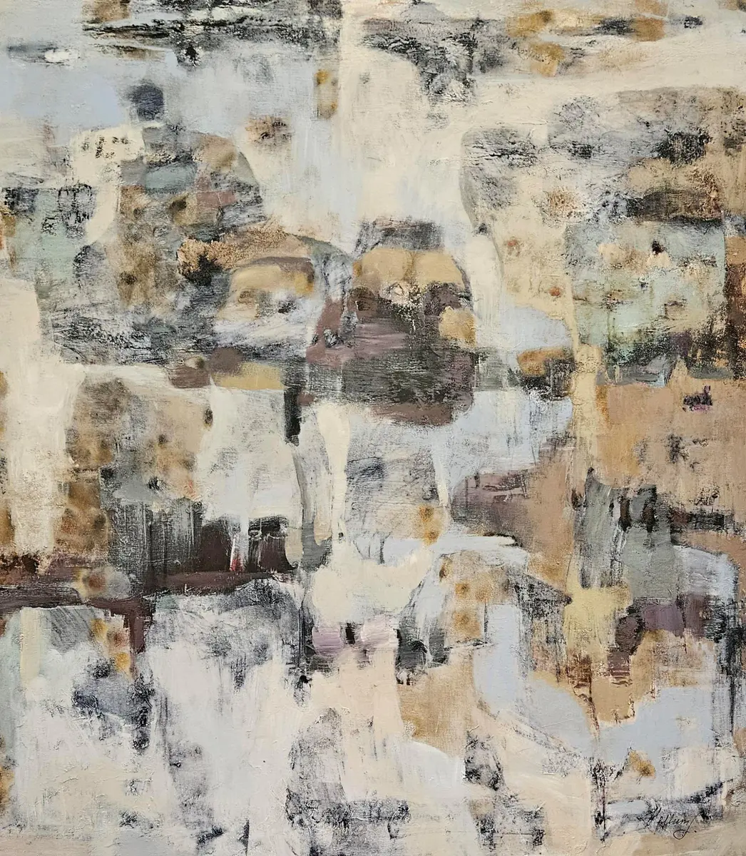 A Memory of What Comes Next - Akryyli - Abstract - 155×155 cm taiteilija Tatiana Hellum (myyty)