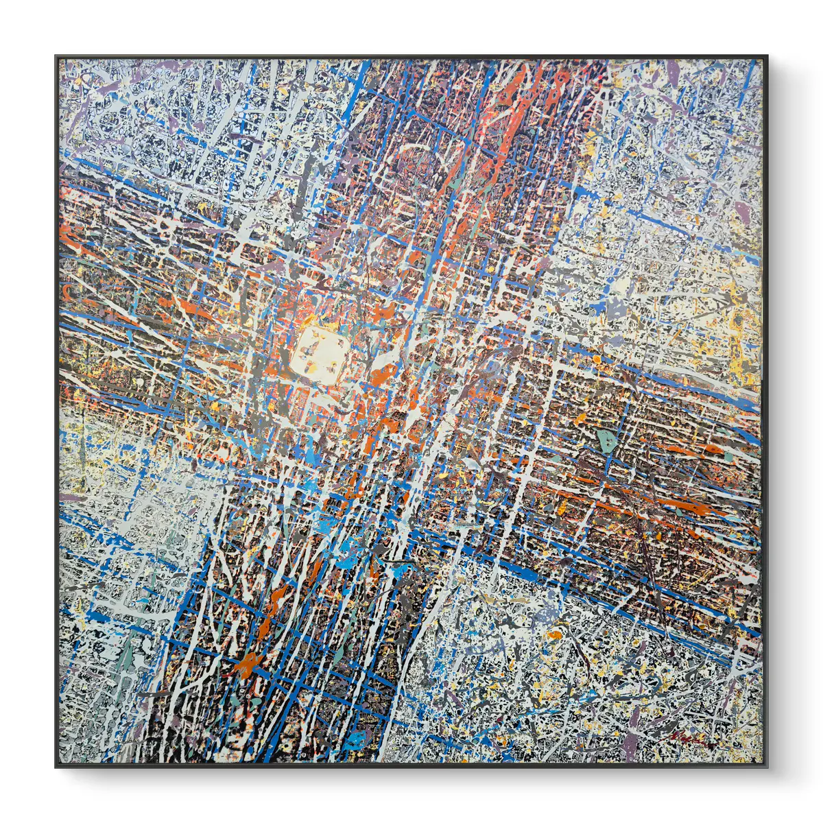 Konstruktionens Polykroma Harmoni - Öljyväri - Abstract - 100×100 cm taiteilija Vadim Markin