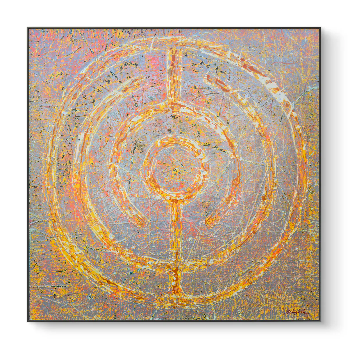 Solens Cykliska Melodi - Öljyväri - Abstract - 100×100 cm taiteilija Vadim Markin