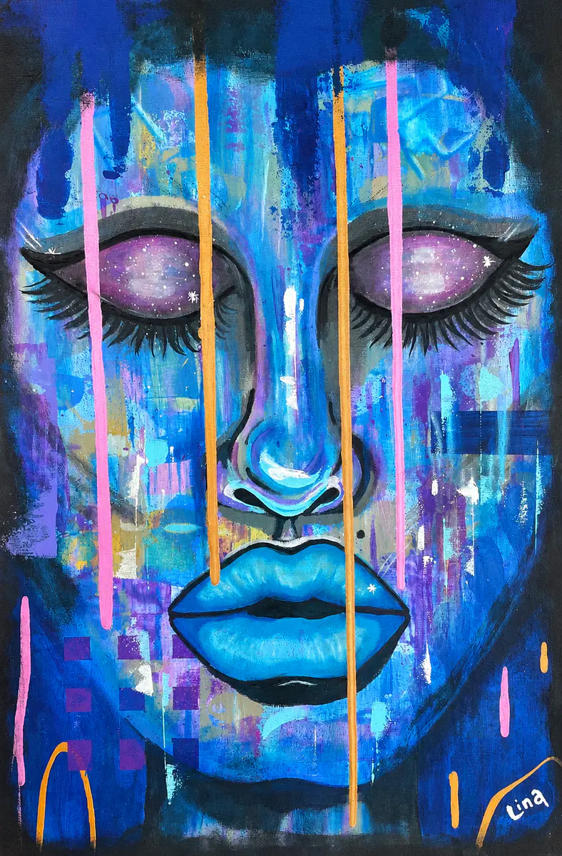 Behind the mask - Akryl - Abstract Expressionism - 40×60 cm av Lina A Nordblad