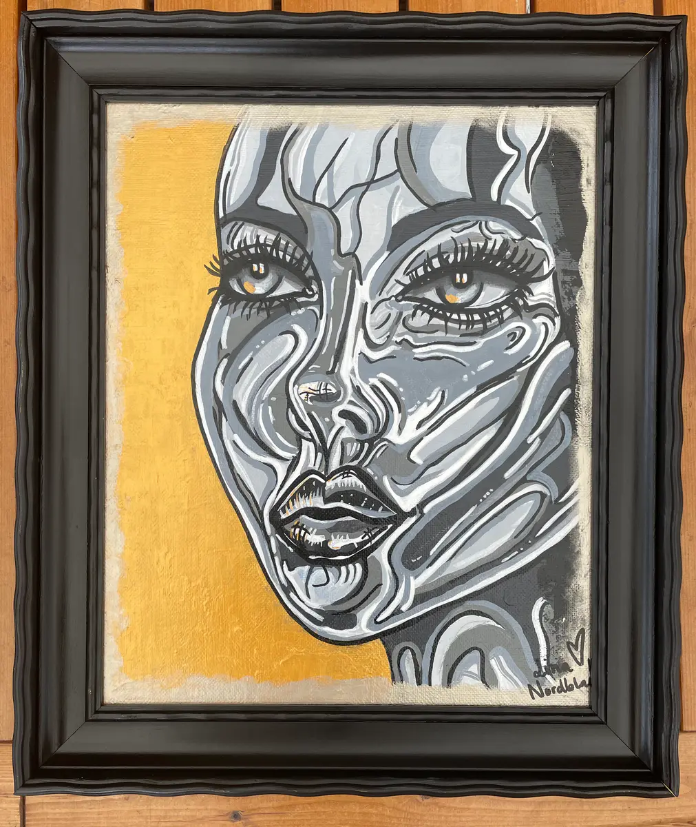 Chrome crush - Akryyli - Abstract Expressionism - 38×46 cm taiteilija Lina Nordblad (myyty)