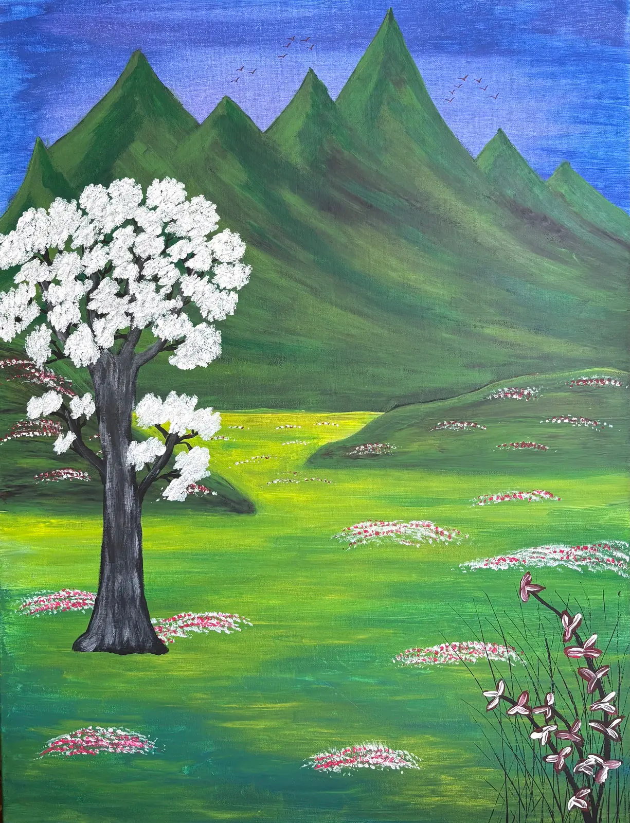 De gröna bergen – Acrylic by Ann-Christin (Acmpainting) Martinsson