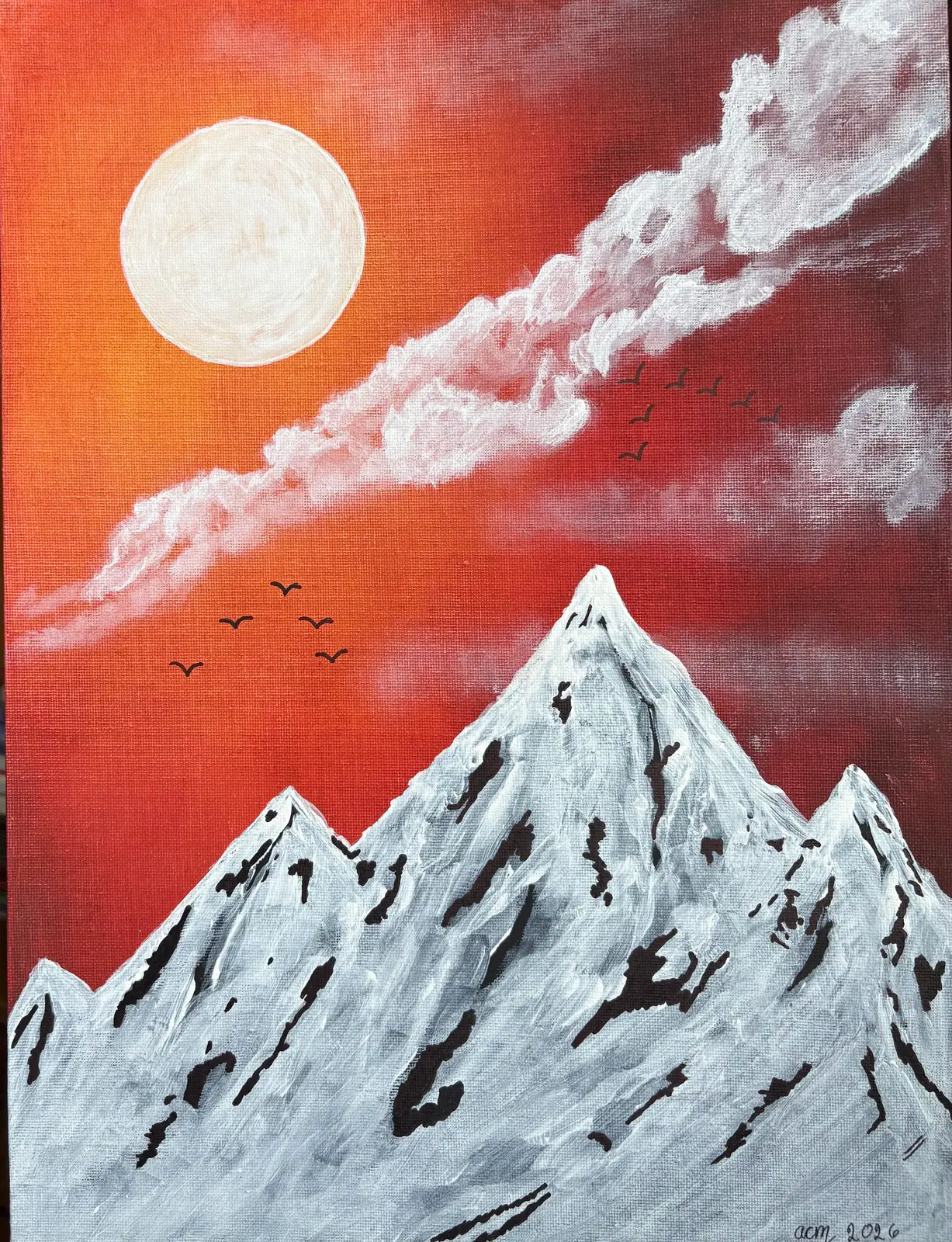 De snöiga bergen – Acrylic by Ann-Christin (Acmpainting) Martinsson