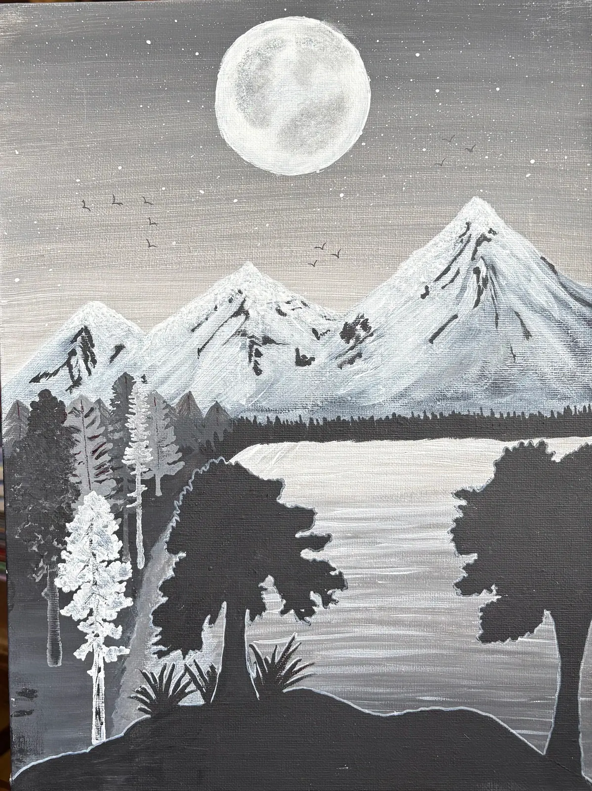 De vita trädet – Acrylic by Ann-Christin (Acmpainting) Martinsson