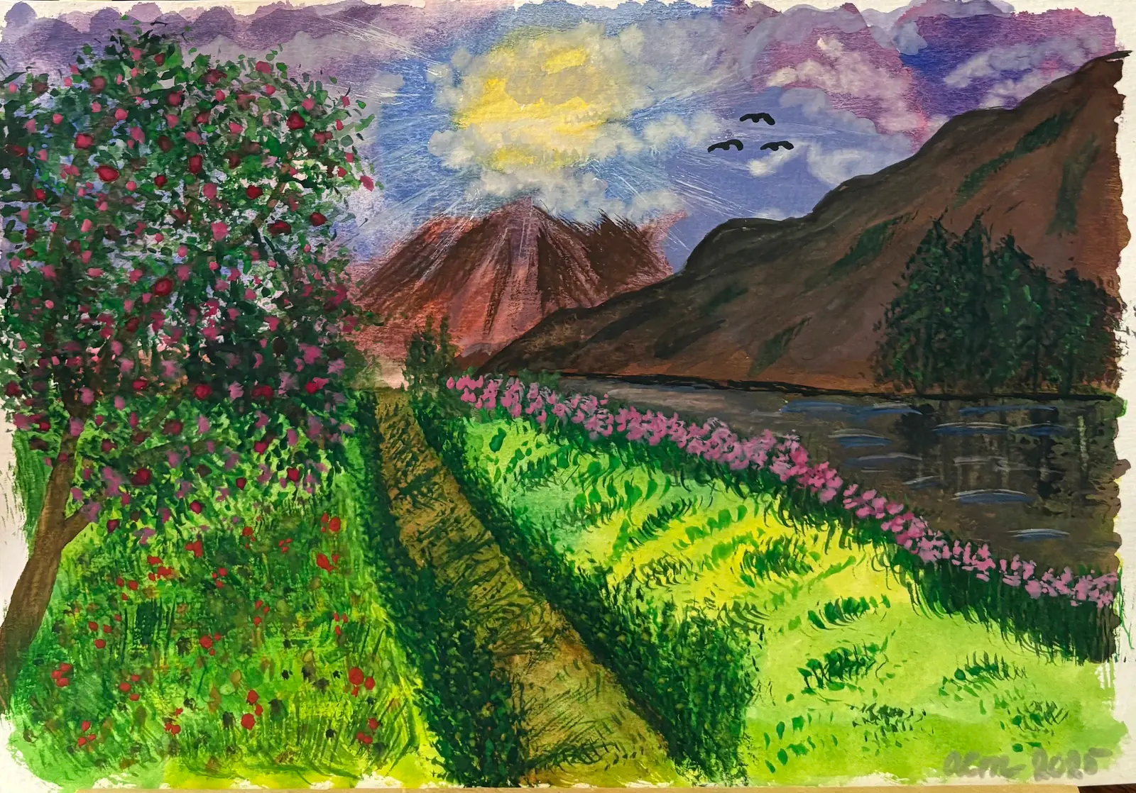 Den slumrande vulkanen - Akryl af Ann-Christin (Acmpainting) Martinsson