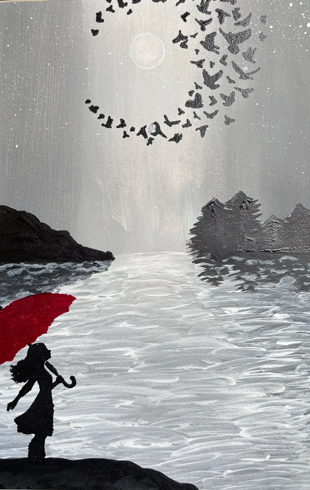 Flickan vid havet – Acrylic by Ann-Christin (Acmpainting) Martinsson