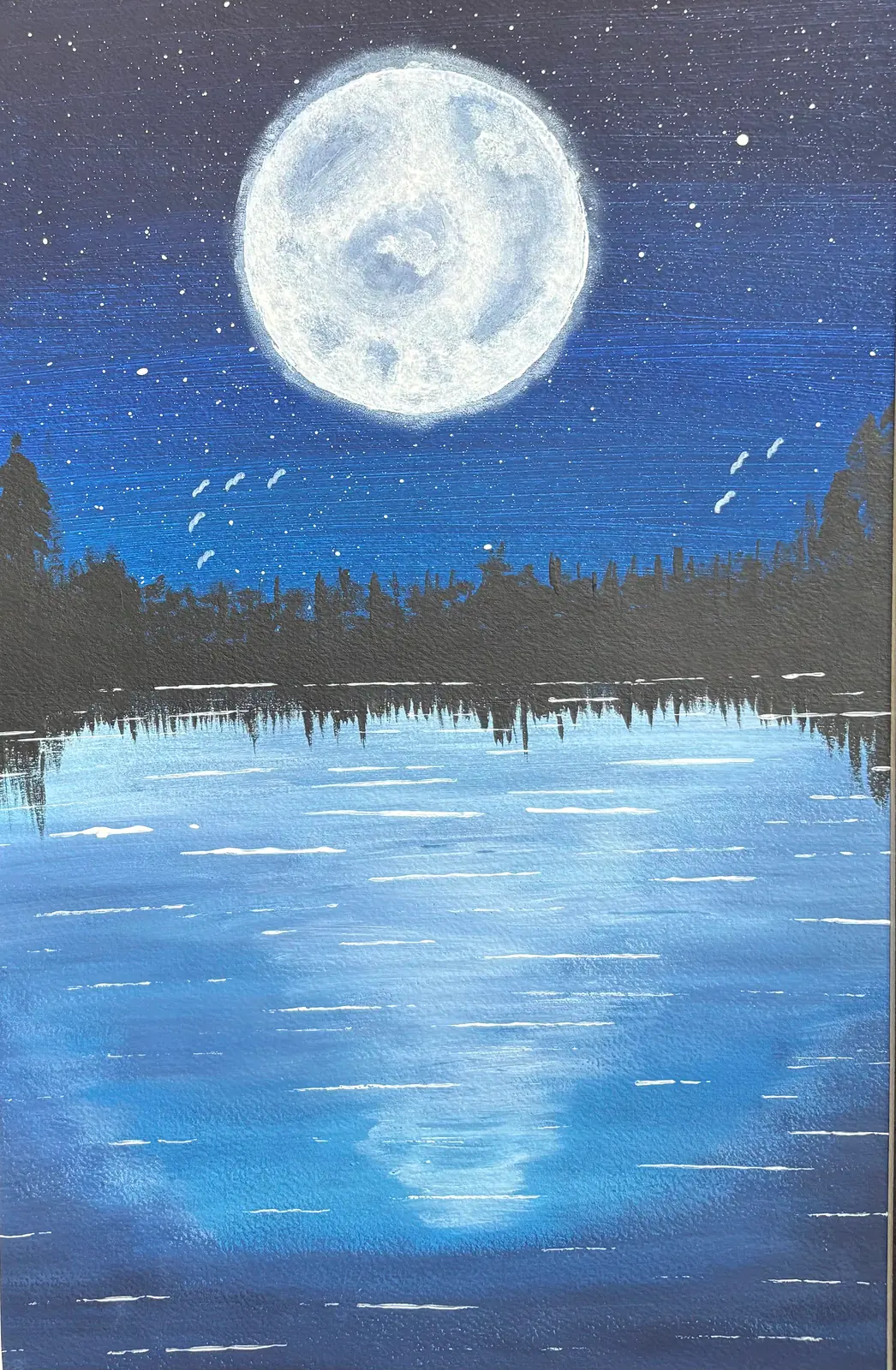 Månsken i natten – Acrylic by Ann-Christin (Acmpainting) Martinsson