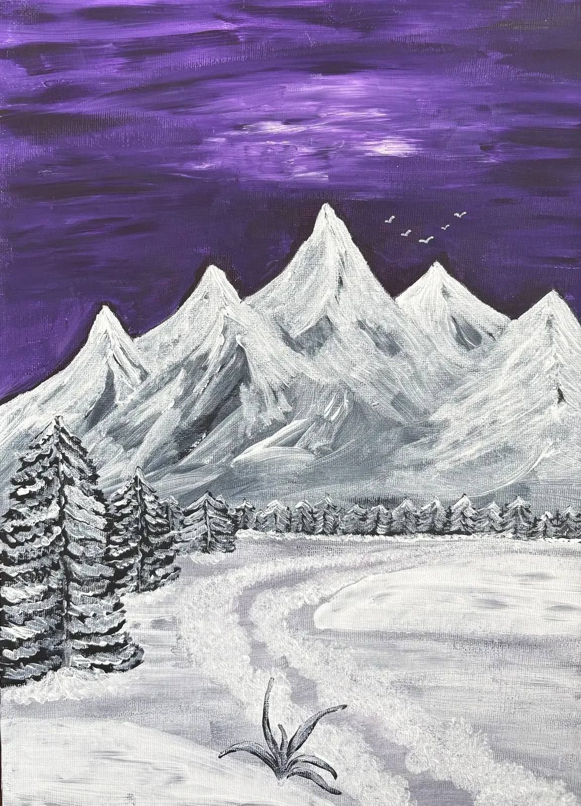 Mitt vinterland - Akryl af Ann-Christin (Acmpainting) Martinsson