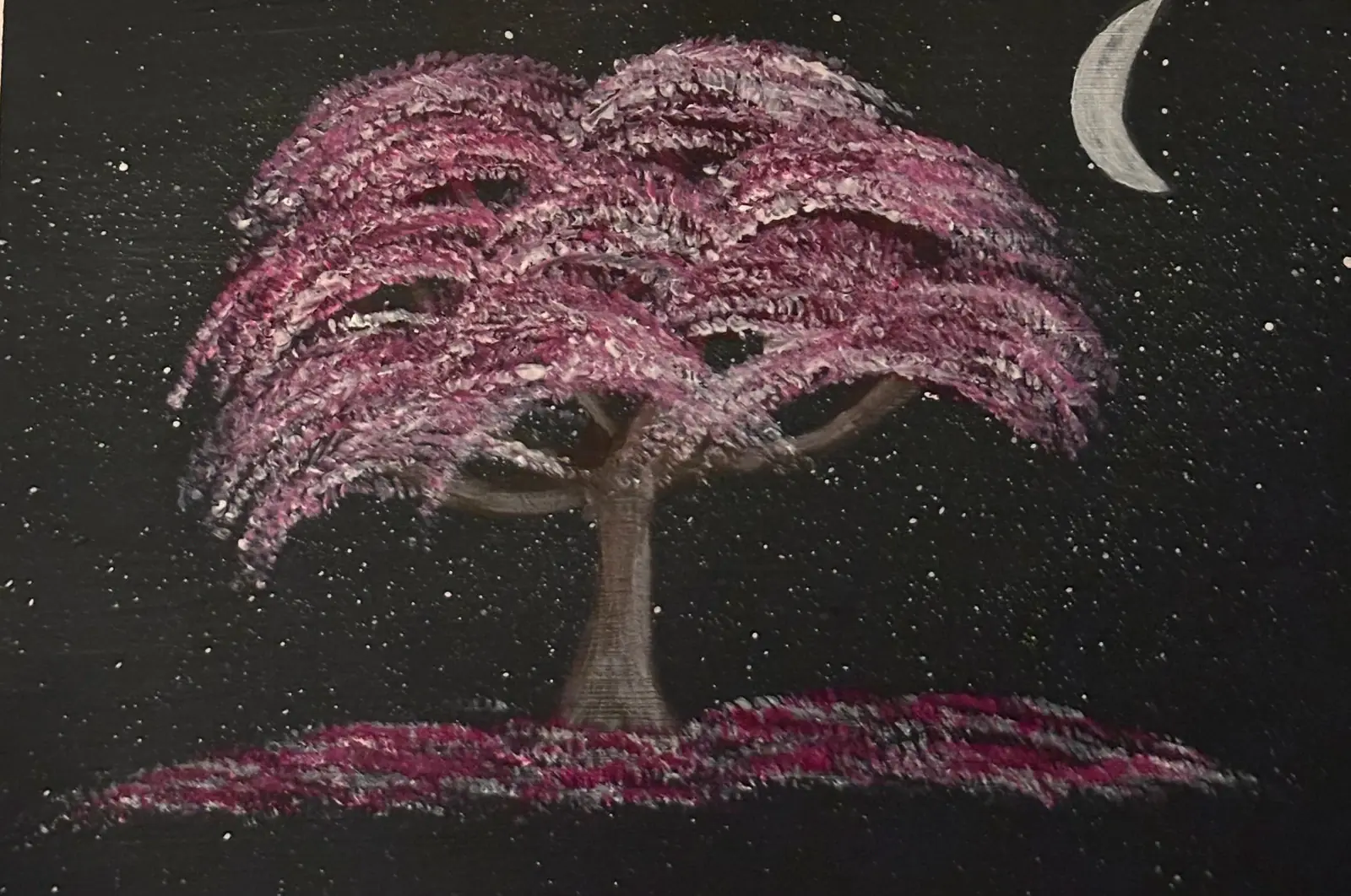 När natten blommar - Akryl af Ann-Christin (Acmpainting) Martinsson