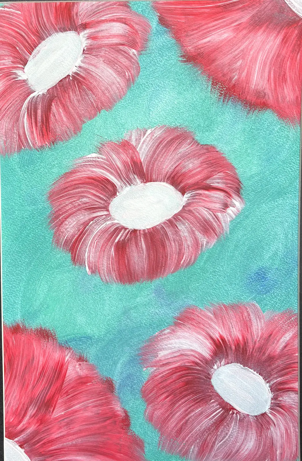 Röda blommor – Acrylic by Ann-Christin (Acmpainting) Martinsson