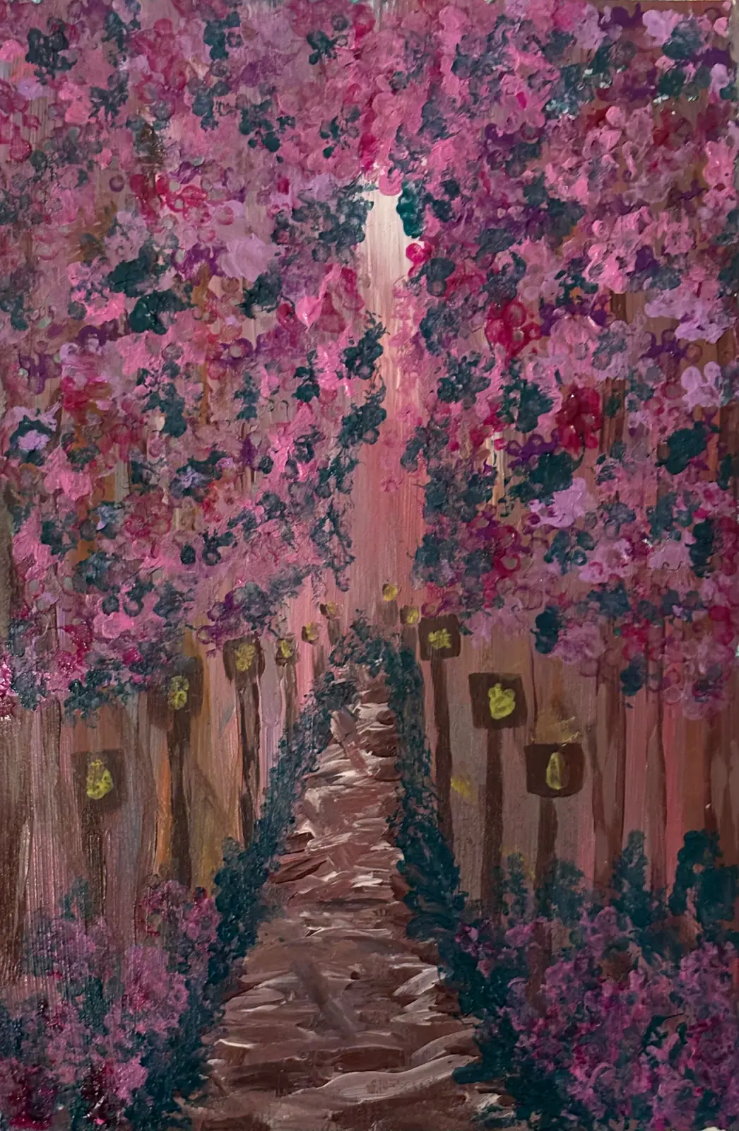 Skymningsallén – Acrylic by Ann-Christin (Acmpainting) Martinsson