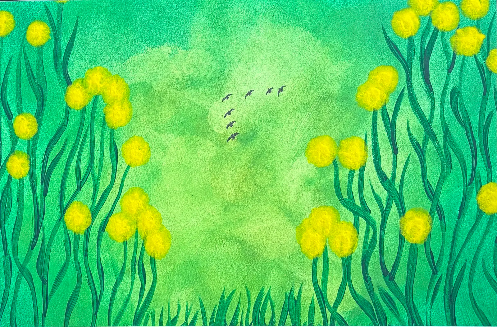 Smörblommor – Acrylic by Ann-Christin (Acmpainting) Martinsson