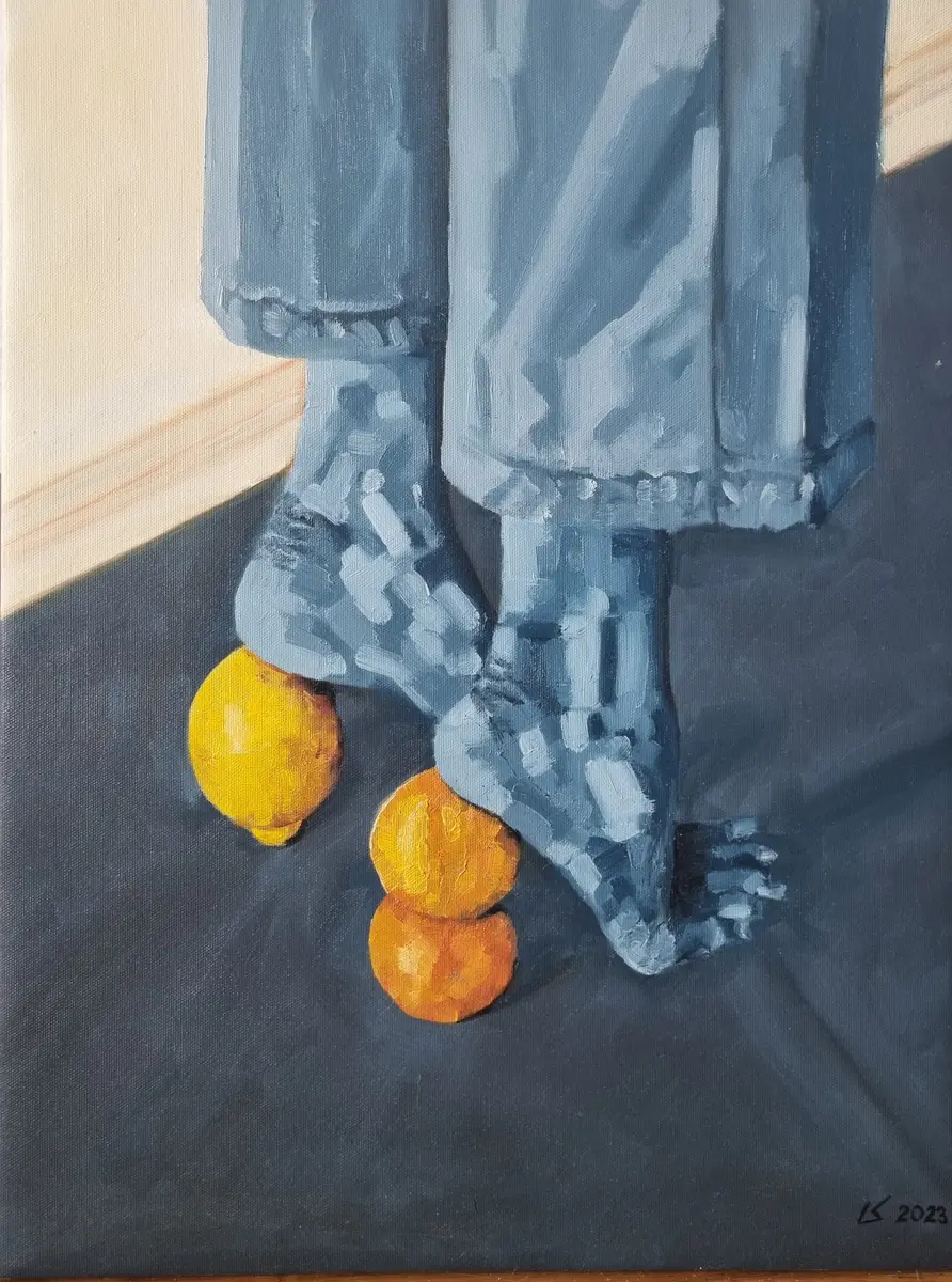 Heels - Akryyli - Contemporary - 44×58 cm taiteilija Lovisa Kexel Sandberg