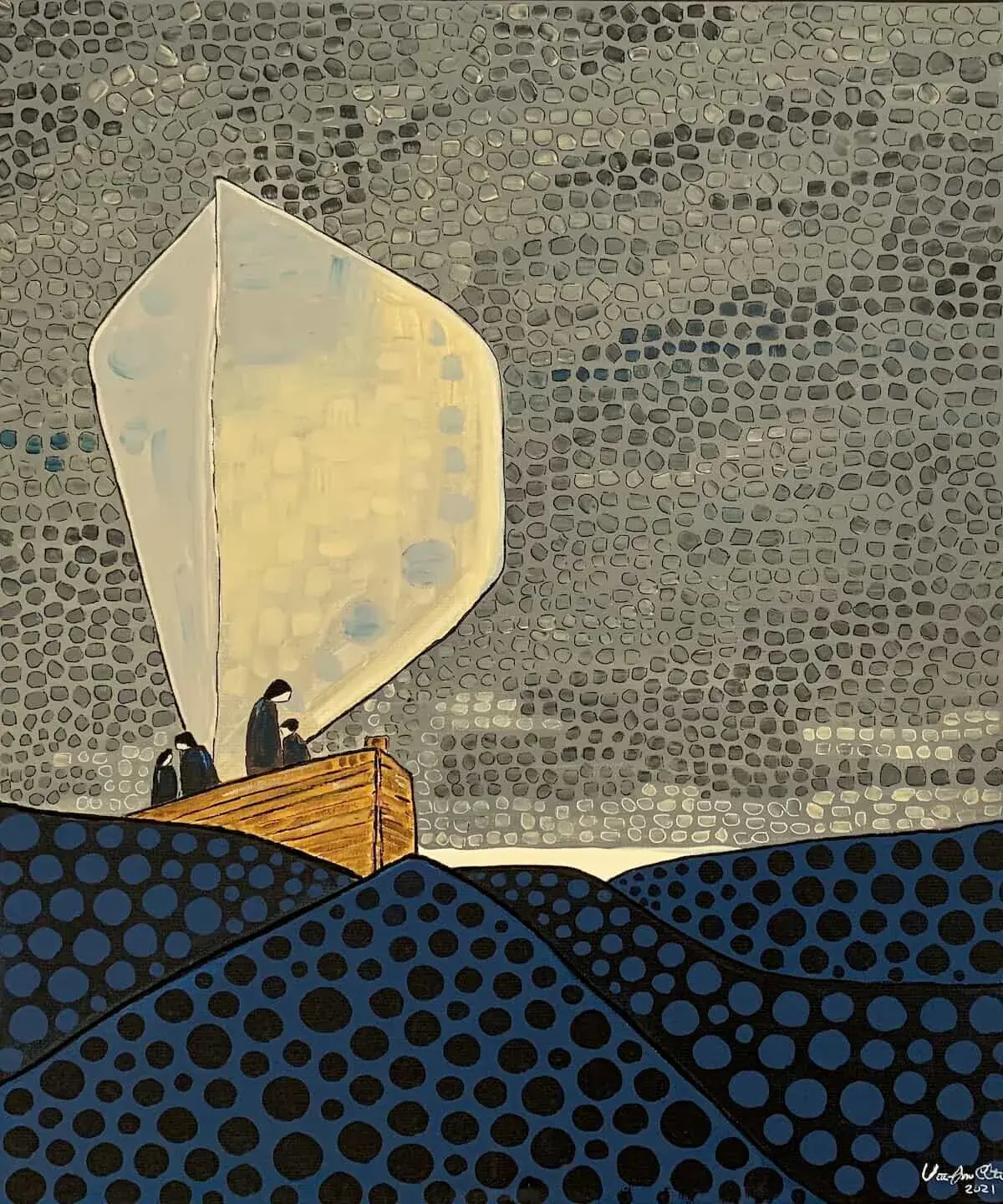 Ocean blues - Akryl av Vivianne Otsa