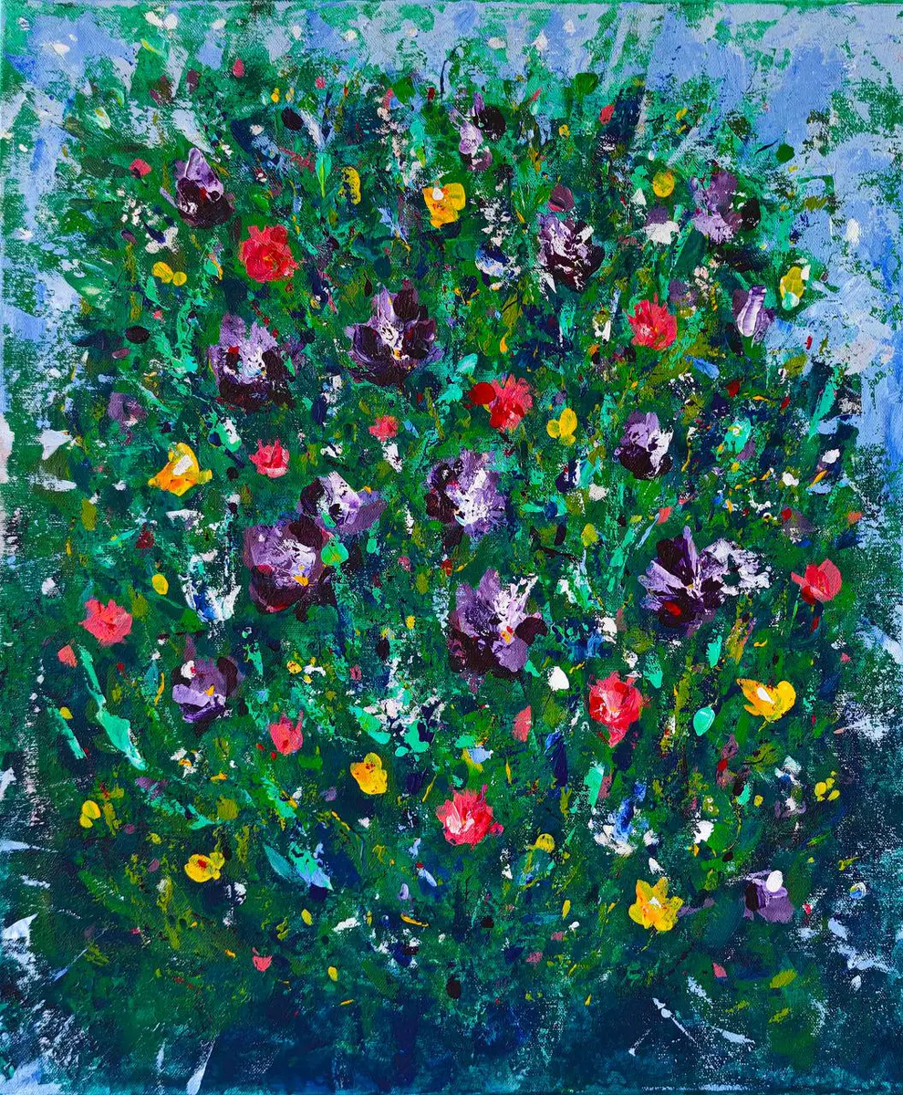 Breath of Summer - Akryyli - Abstract - 50×60 cm taiteilija Irina Nikolaeva
