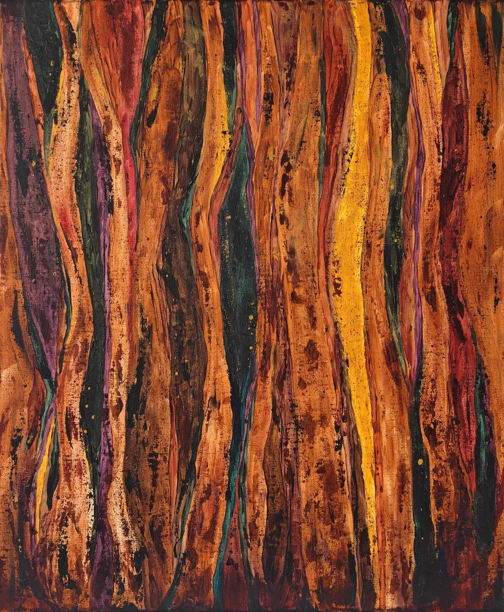 Between the Pines - Akryyli - Abstract - 50×60 cm taiteilija Irina Nikolaeva