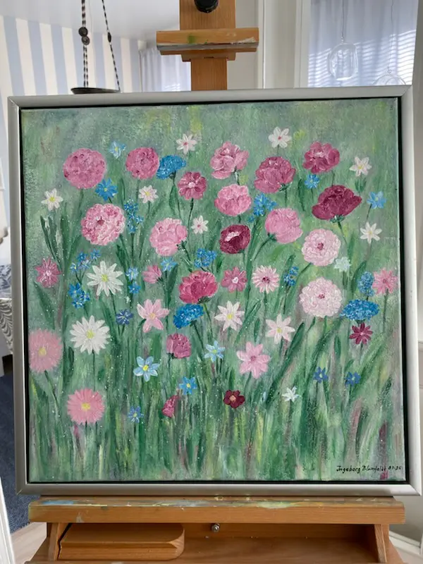 Sommardrömmar - Akryyli - 50×50 cm taiteilija Ingeborg Blomfeldt