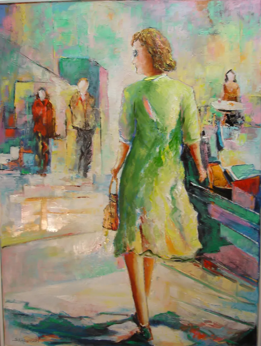 På väg - Öljyväri - Figurative - 83×103 cm taiteilija Stig Karlsson