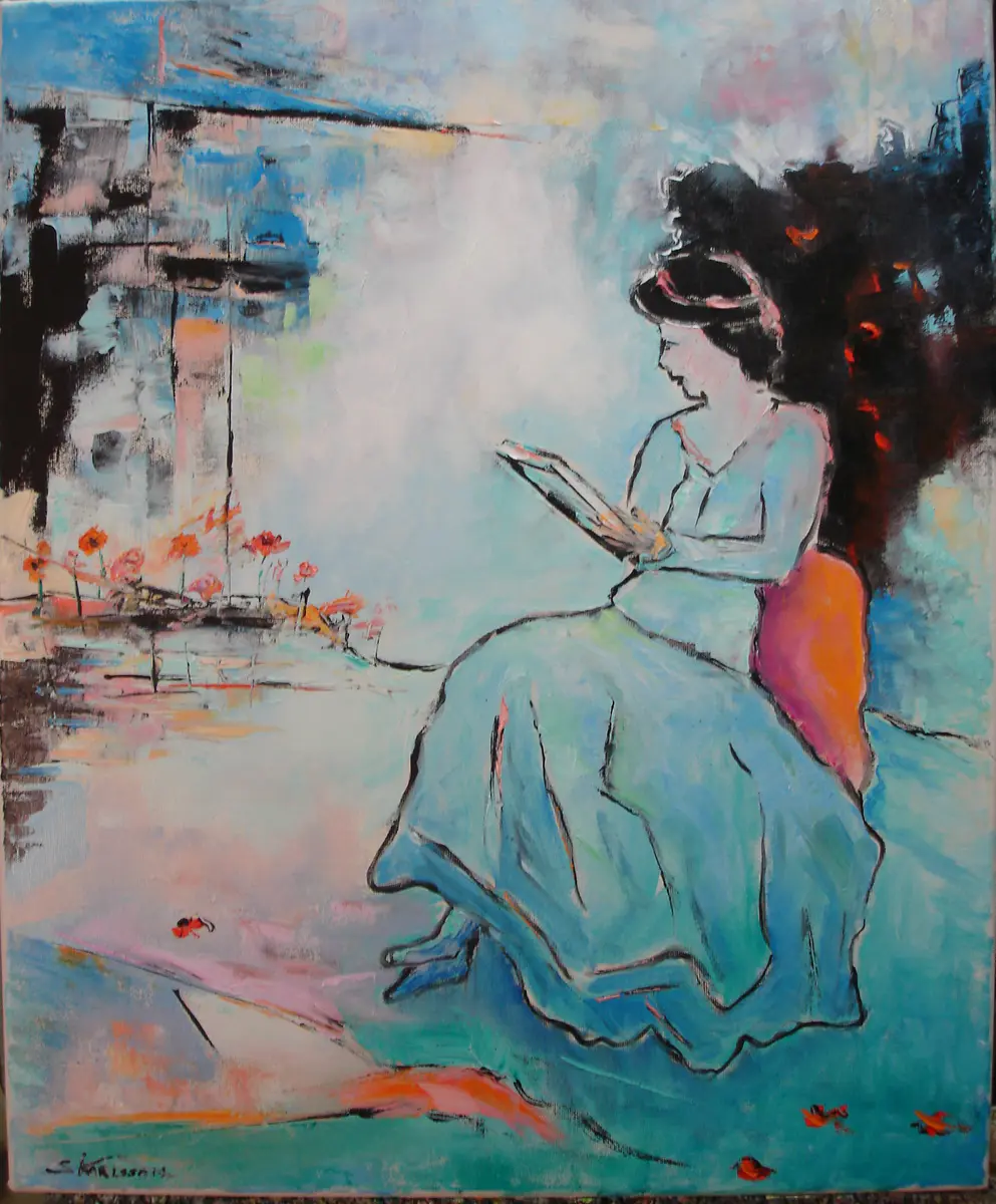 I Skimrande Stunder av Läsro - Öljyväri - Figurative - 52×63 cm taiteilija Stig Karlsson