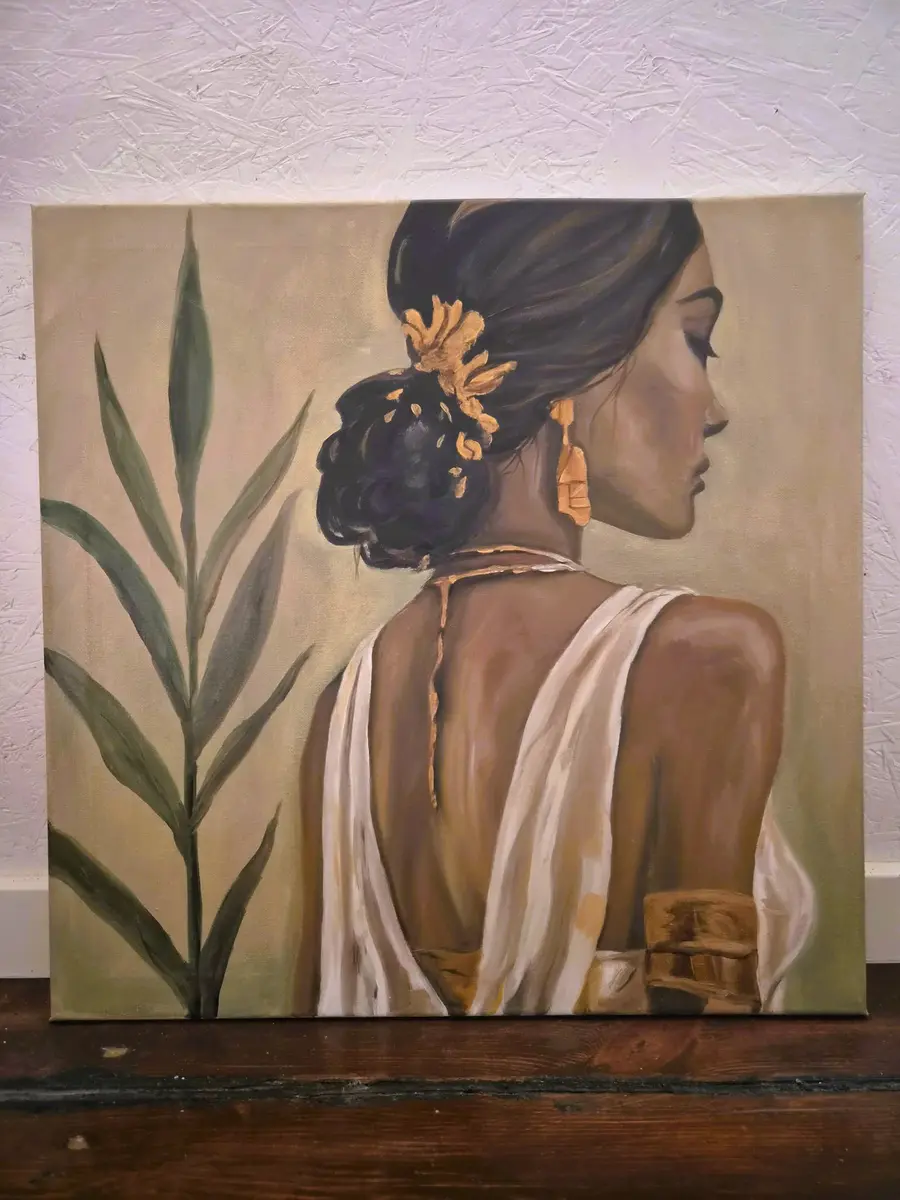 Gilded Grace - Öljyväri - Figurative - 50×50 cm taiteilija Lisa Lithman