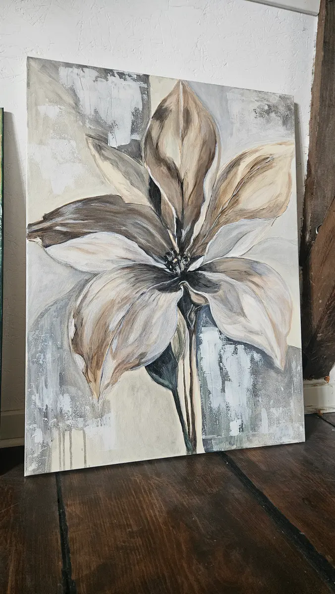 Lilja i grafit - Akryyli - Abstract Expressionism - 60×80 cm taiteilija Lisa Lithman