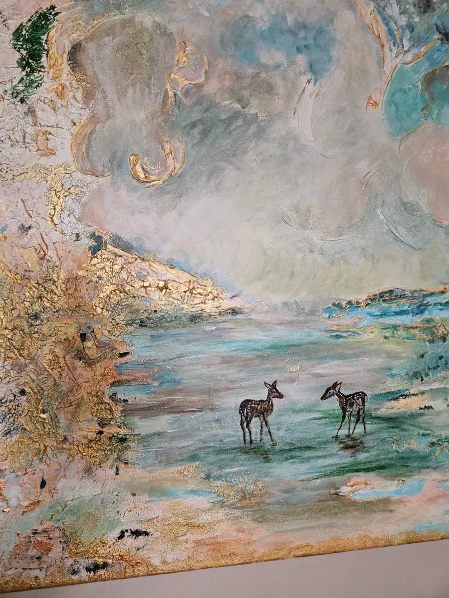 Encounter at Dawn - Akryyli - Abstract - 80×60 cm taiteilija Lisa Lithman