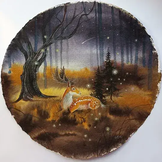 Stjärnfall - Akryyli taiteilija Komstadiusart