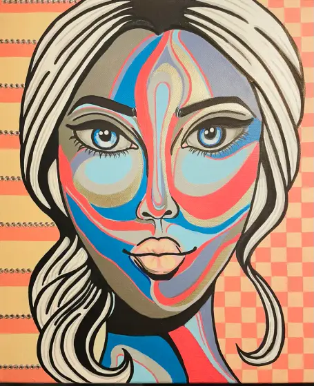 Girl with attitude - Akryyli taiteilija Lina A Nordblad