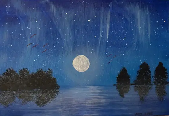 De milda norrskenet – Acrylic by Ann-Christin (Acmpainting) Martinsson