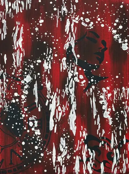 Den röda timmen – Acrylic by Ann-Christin (Acmpainting) Martinsson