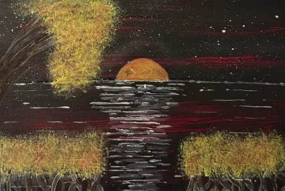 Höst vid sjön – Acrylic by Ann-Christin (Acmpainting) Martinsson