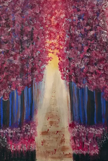 Körsbärsstigen – Acrylic by Ann-Christin (Acmpainting) Martinsson
