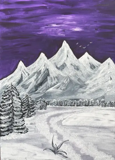 Mitt vinterland – Acrylic by Ann-Christin (Acmpainting) Martinsson