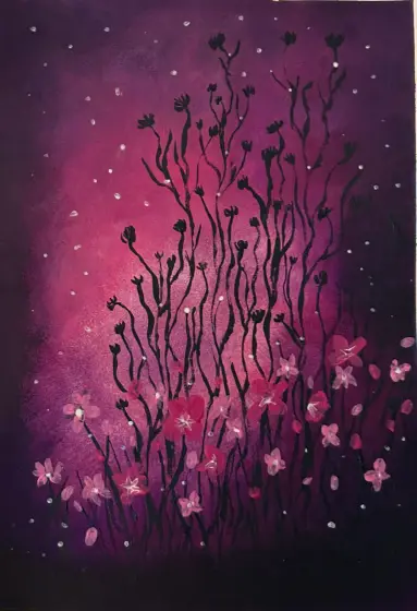 Snön som faller – Acrylic by Ann-Christin (Acmpainting) Martinsson
