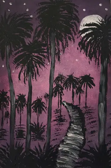 Vägen mot månen – Acrylic by Ann-Christin (Acmpainting) Martinsson