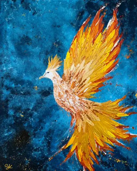 Phoenix Rising - Akryyli taiteilija Safa Khalaf
