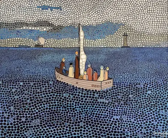 Familjen - Akryl av Vivianne Otsa