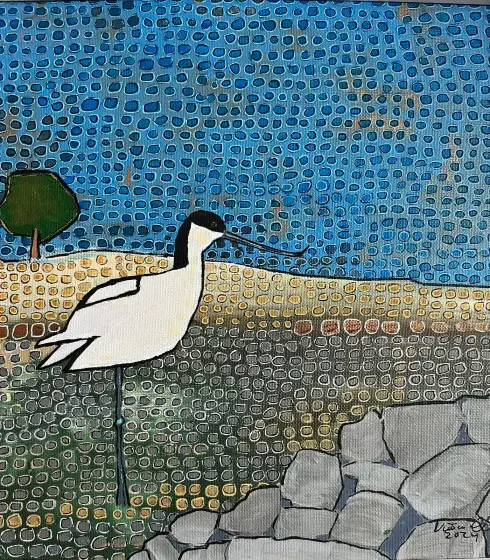 Skärfläcka vid strandviken - Akryl av Vivianne Otsa