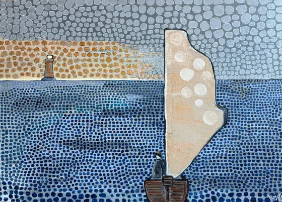 The fisherman - Akryl av Vivianne Otsa