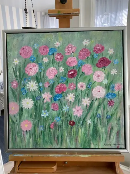 Sommardrömmar - Akryyli taiteilija Ingeborg Blomfeldt